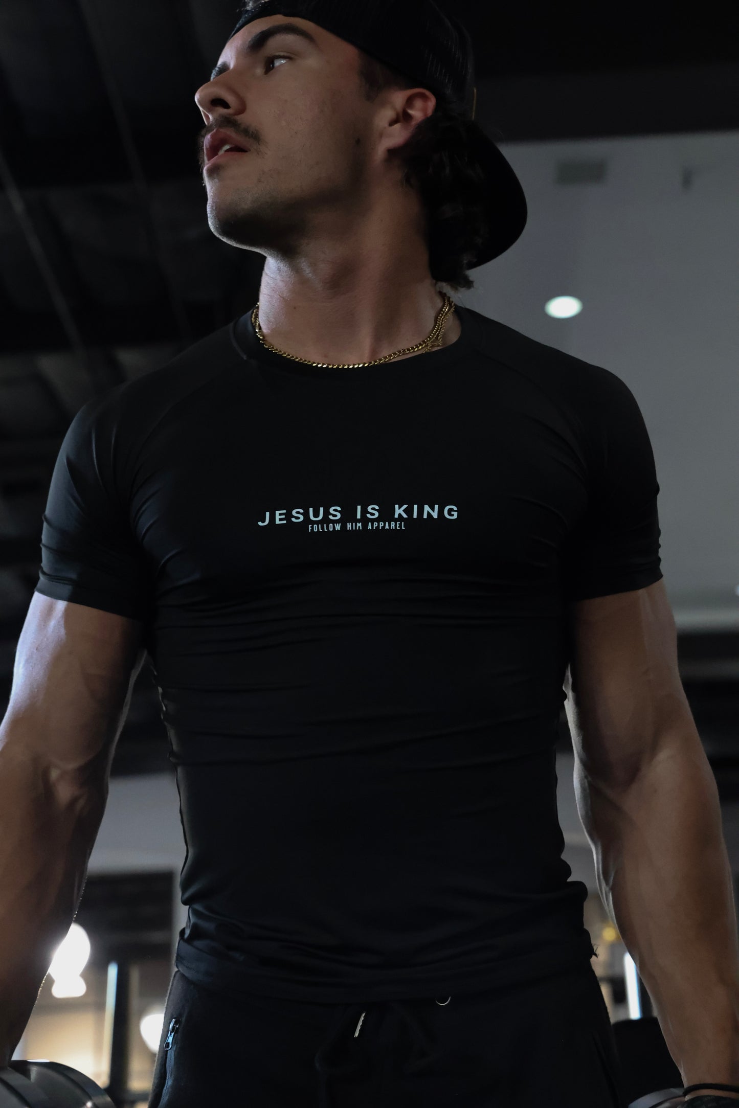 Jesus is King Compression Tee BLACK