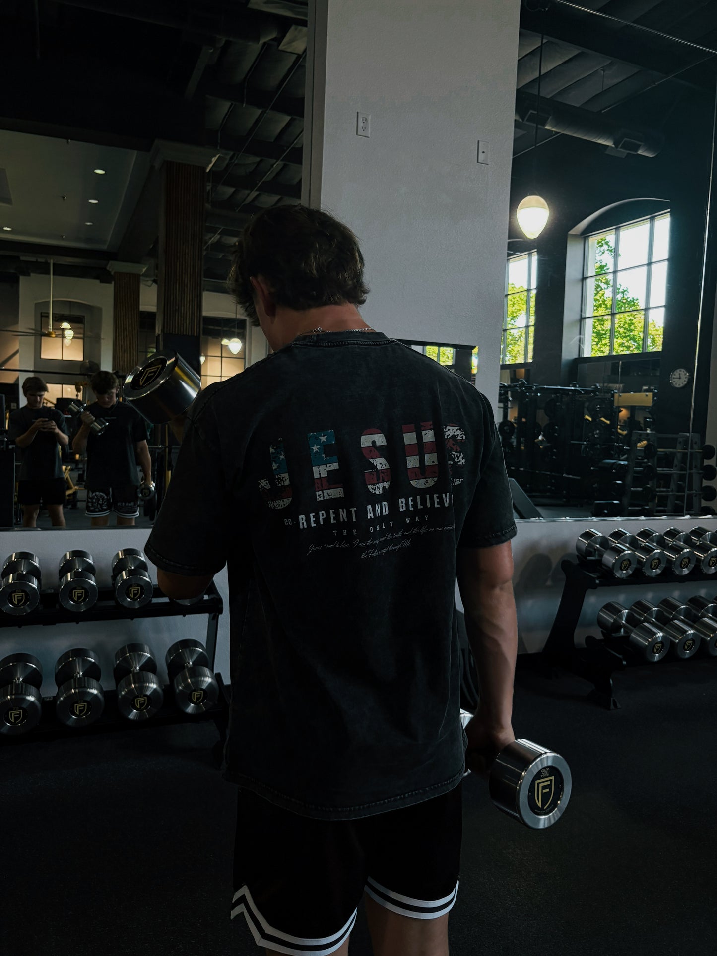 Jesus Saves American Flag Oversized Tee