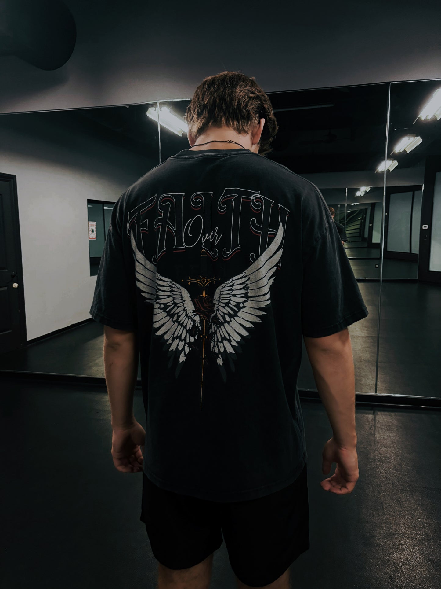 Faith over fear vintage oversized tee