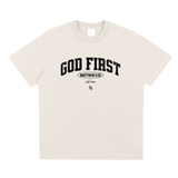 GOD FIRST TEE (sand)