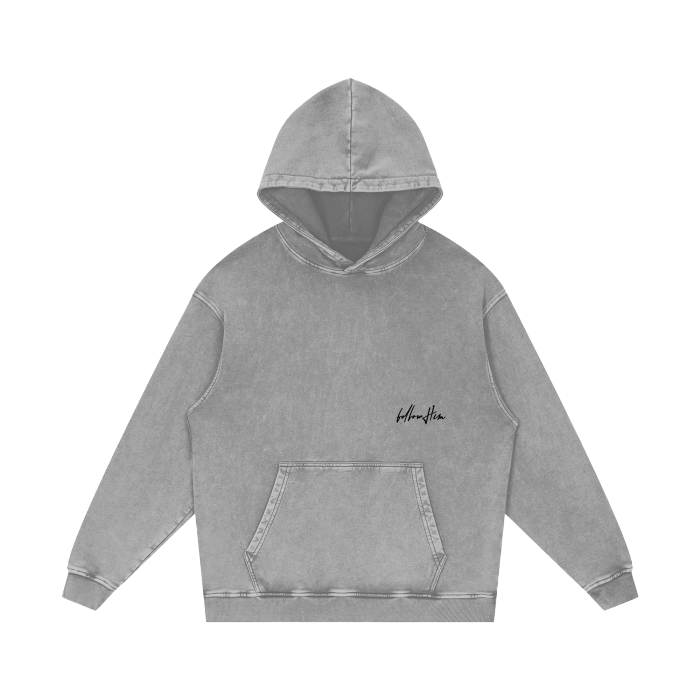 ACID WASH FLLWHIM HOODIE - light grey, dark grey, light brown