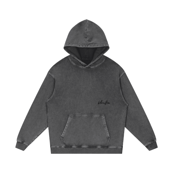 ACID WASH FLLWHIM HOODIE - light grey, dark grey, light brown