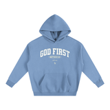 GOD FIRST HOODIE BLUE
