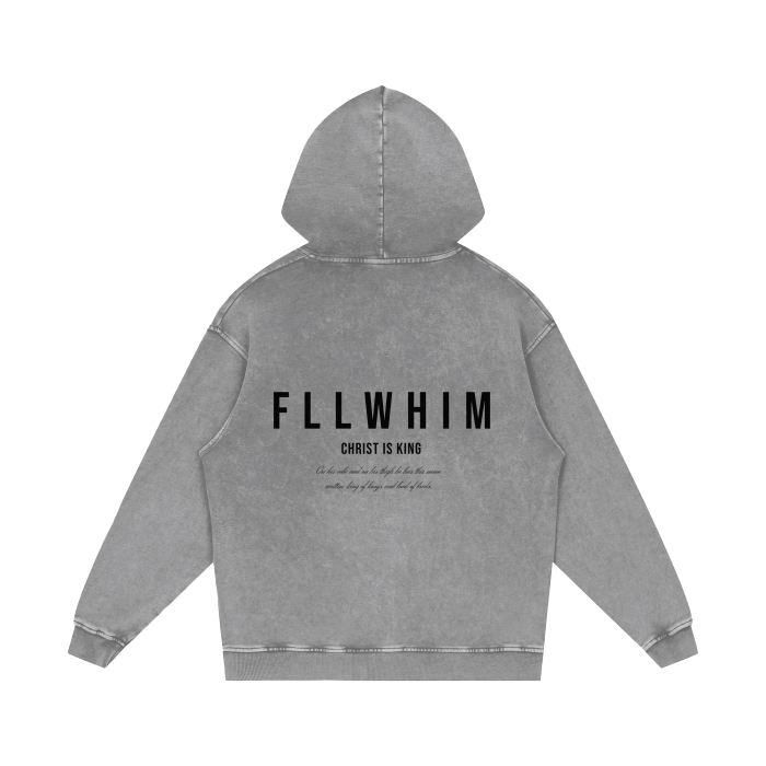 ACID WASH FLLWHIM HOODIE - light grey, dark grey, light brown