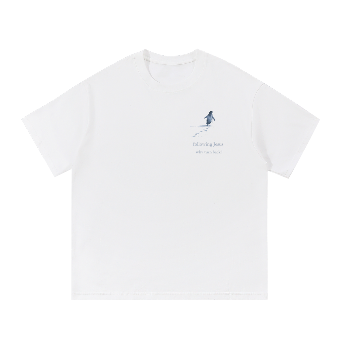 Lone Penguin Follow Jesus Tee