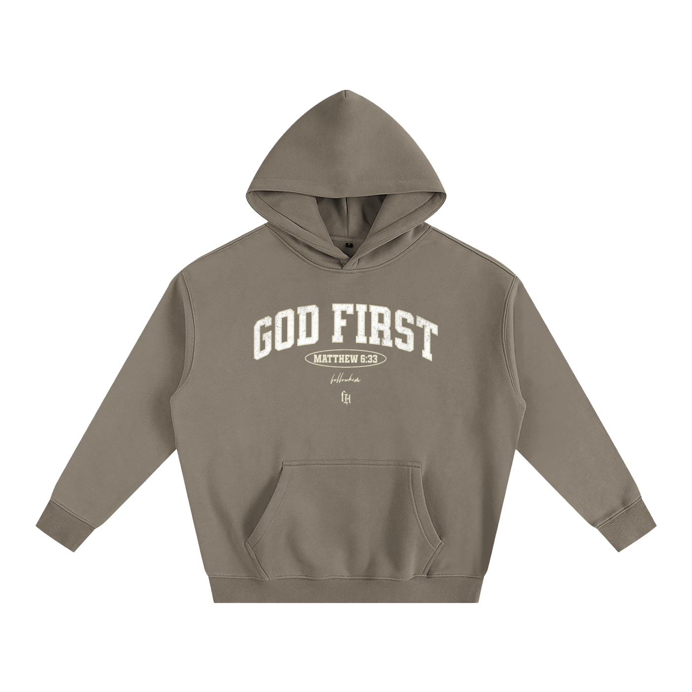GOD FIRST HOODIE BROWN