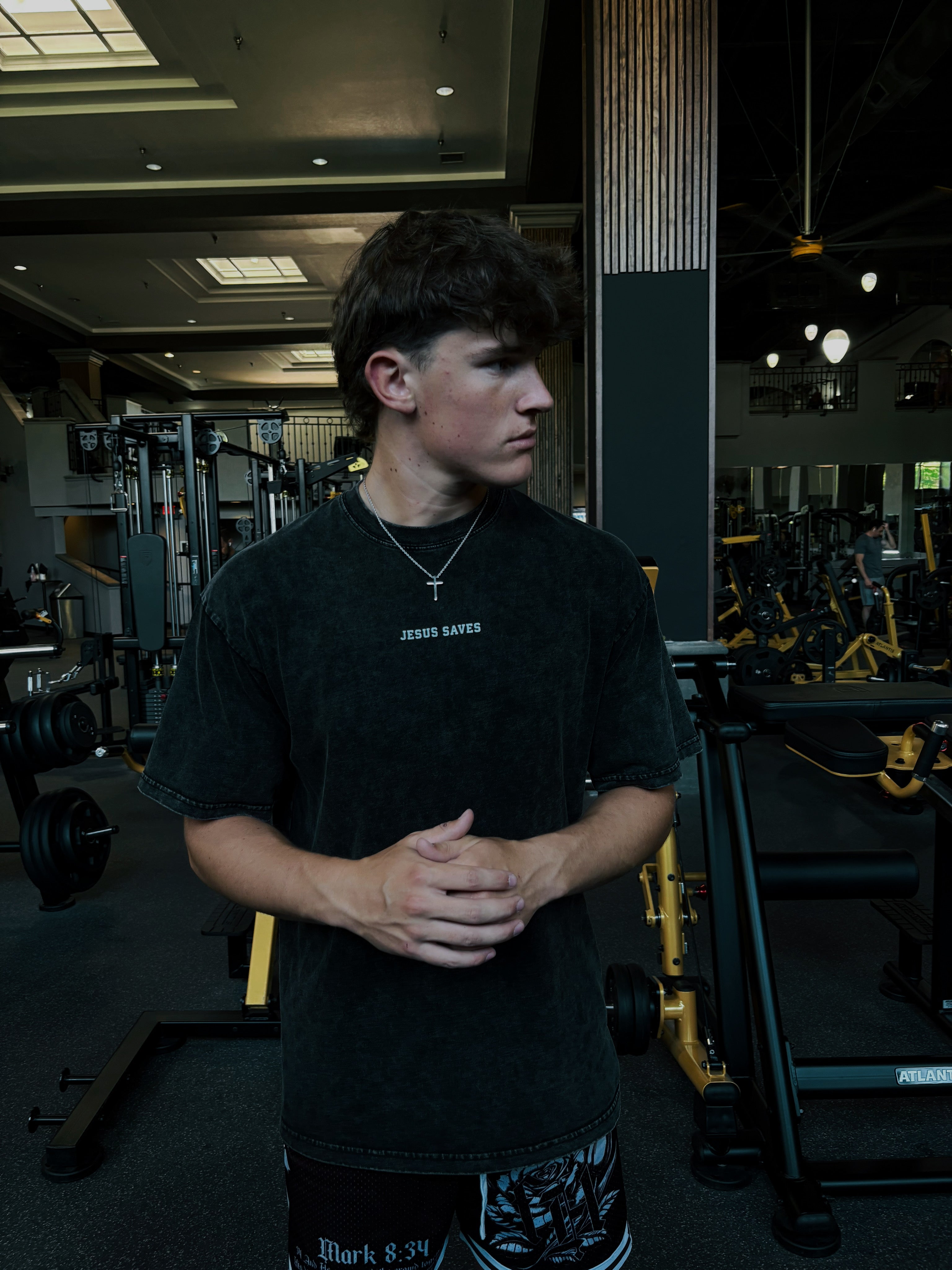 Jesus Saves American Flag Oversized Tee