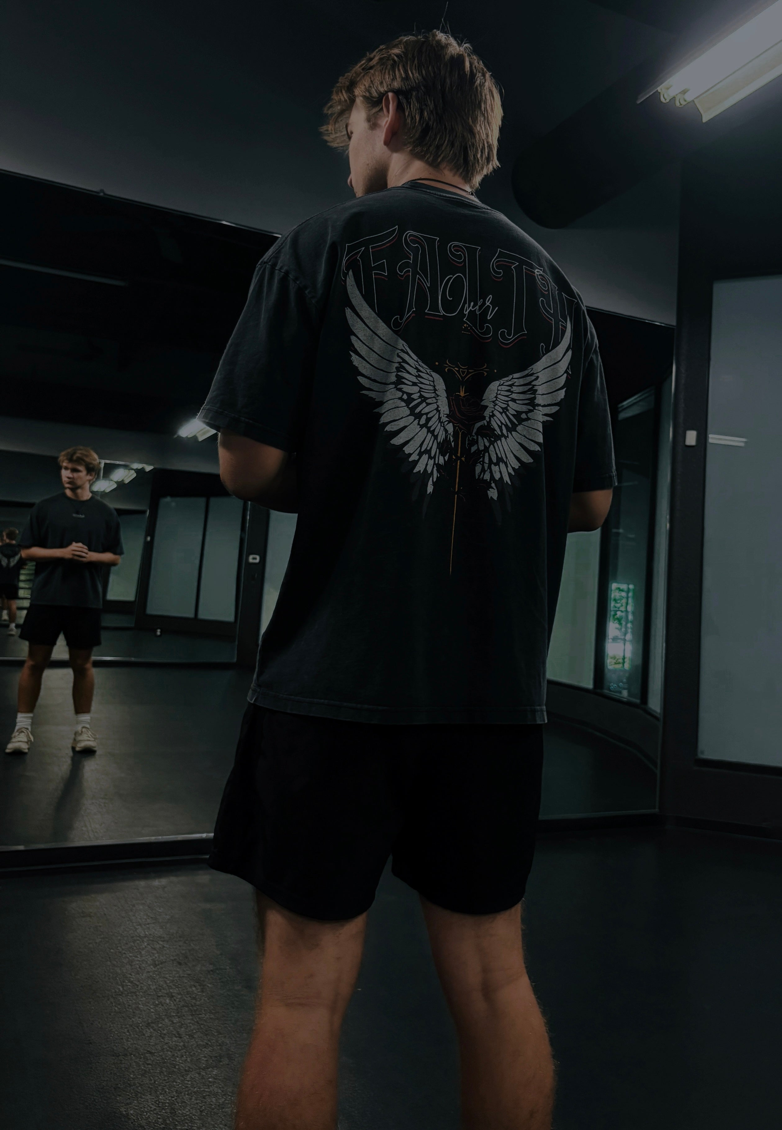 Faith over fear vintage oversized tee