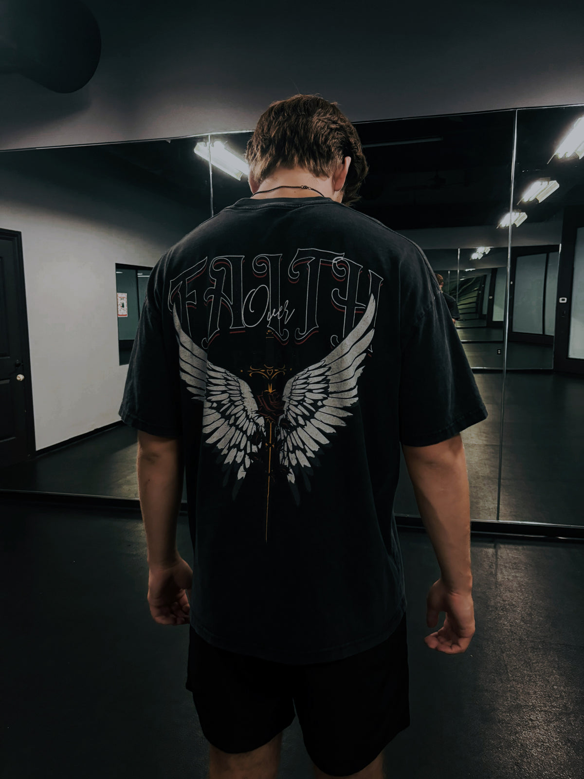 Faith over fear vintage oversized tee
