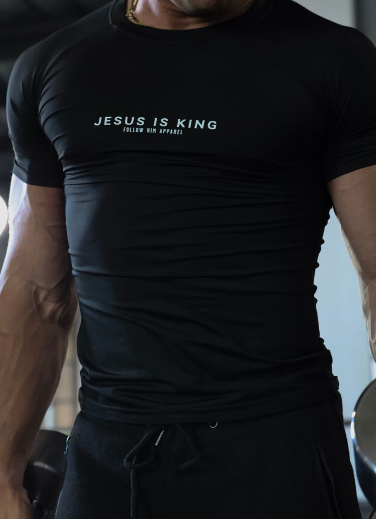 Jesus is King Compression Tee BLACK