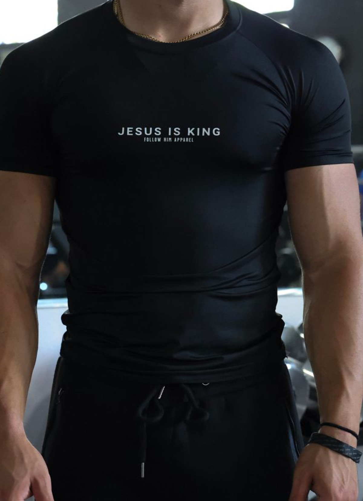 Jesus is King Compression Tee BLACK