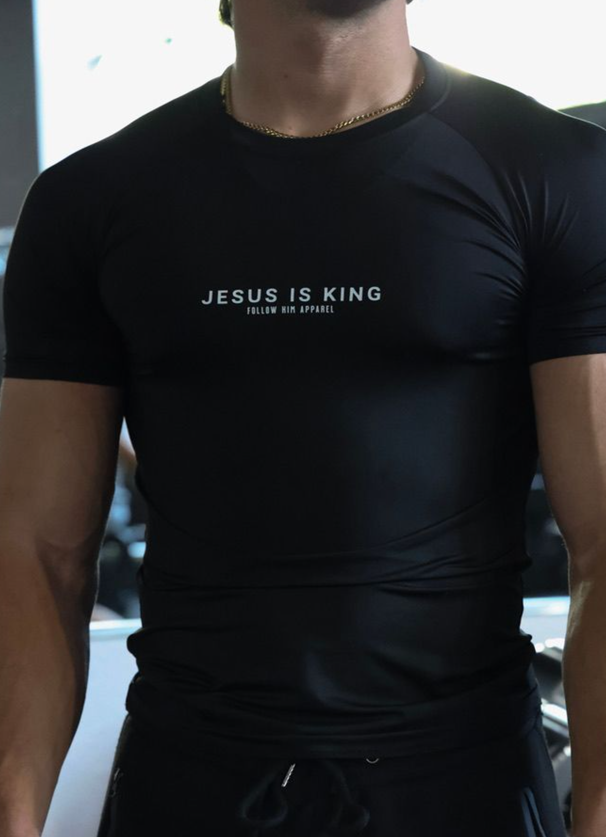Jesus is King Compression Tee BLACK
