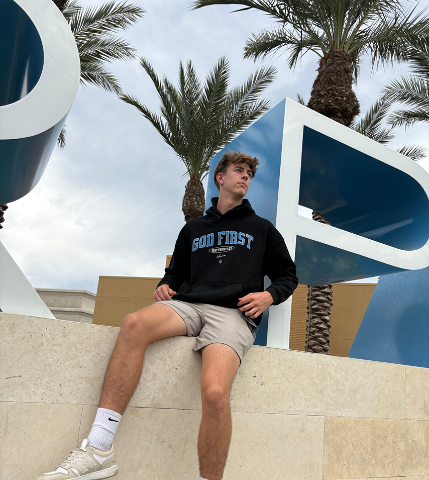 GOD FIRST HOODIE BLACK