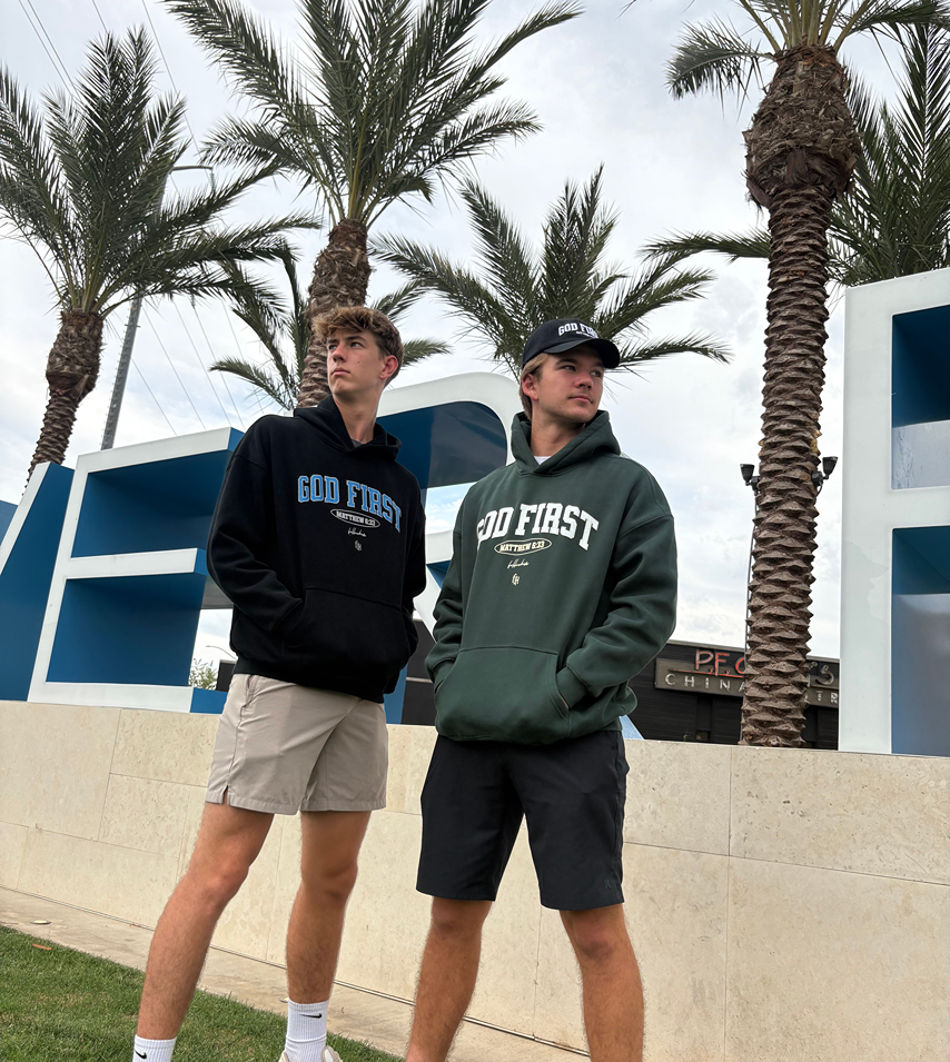 GOD FIRST HOODIE BLACK