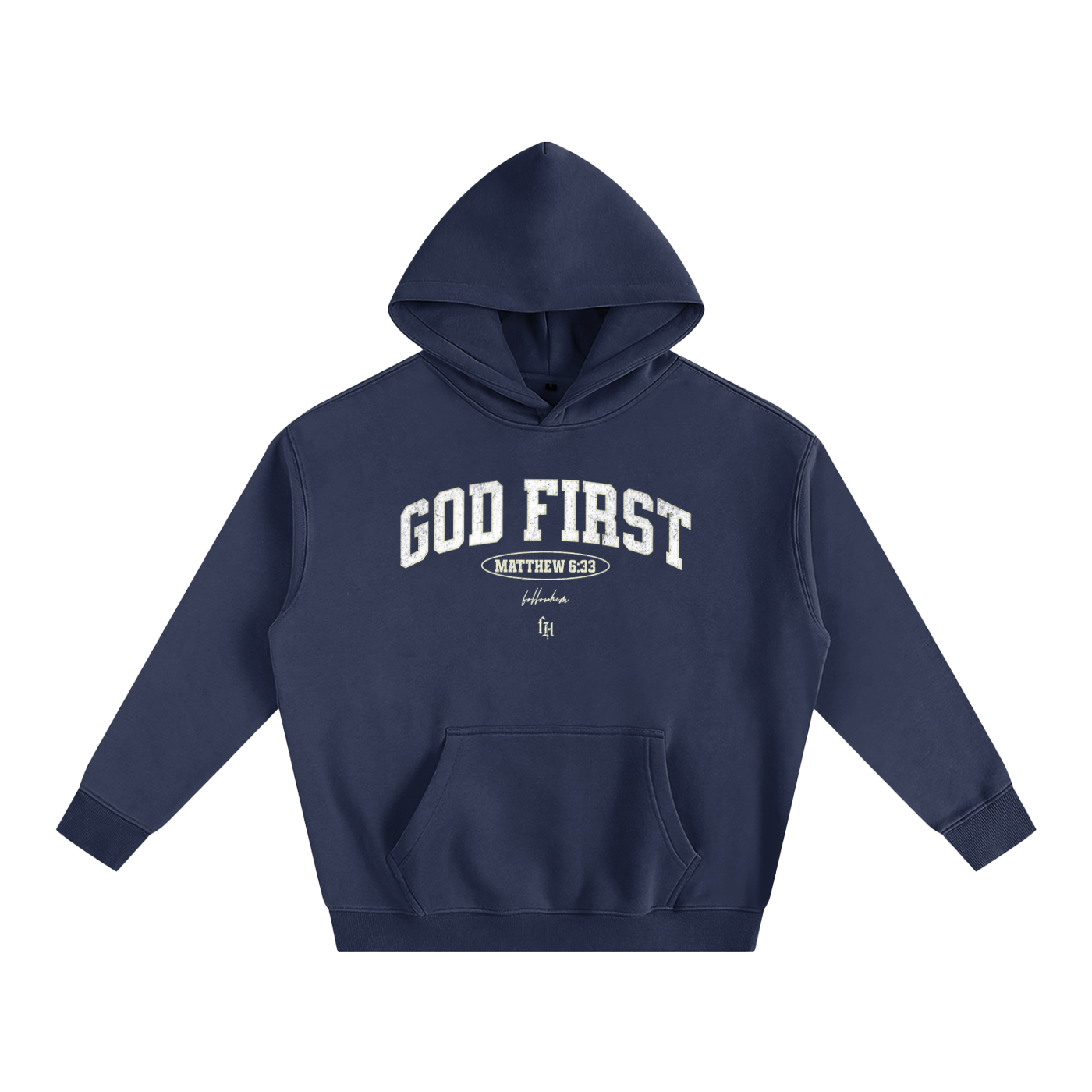 GOD FIRST HOODIE BLUE