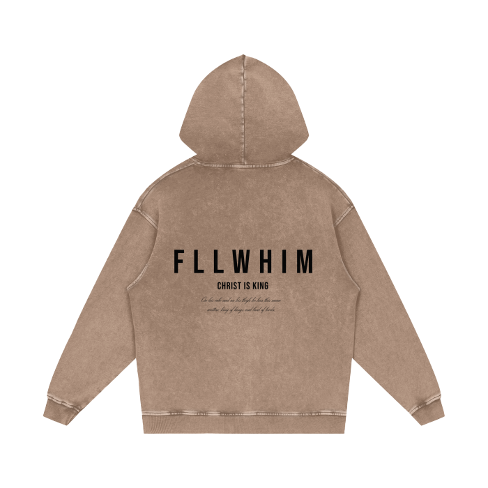 ACID WASH FLLWHIM HOODIE - light grey, dark grey, light brown
