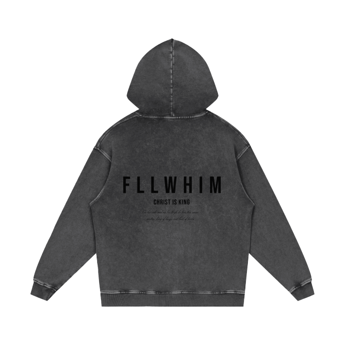 ACID WASH FLLWHIM HOODIE - light grey, dark grey, light brown