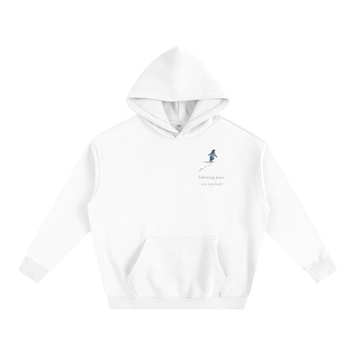 Lone Penguin Follow Jesus Hoodie