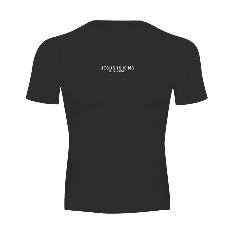 Jesus is King Compression Tee BLACK