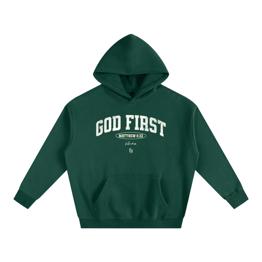 GOD FIRST HOODIE GREEN