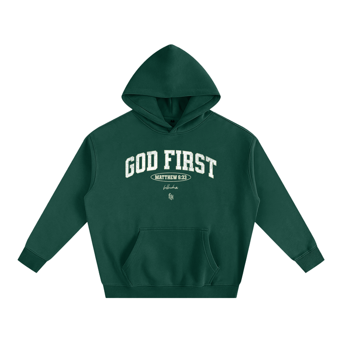 GOD FIRST HOODIE GREEN