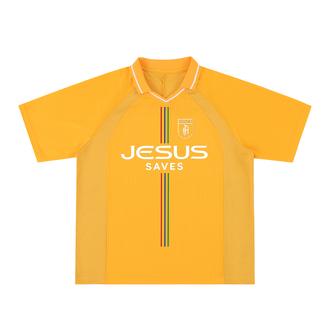 Oversized Yellow Jesus Saves Jersey (size down)