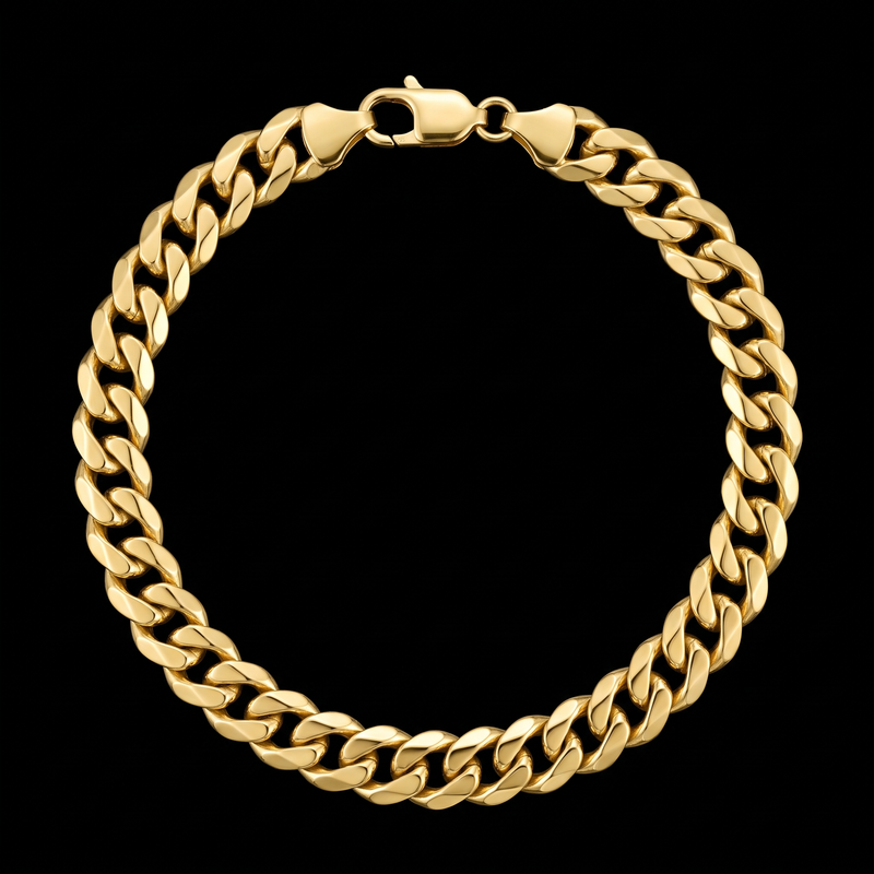 Cuban bracelet 5mm, gold