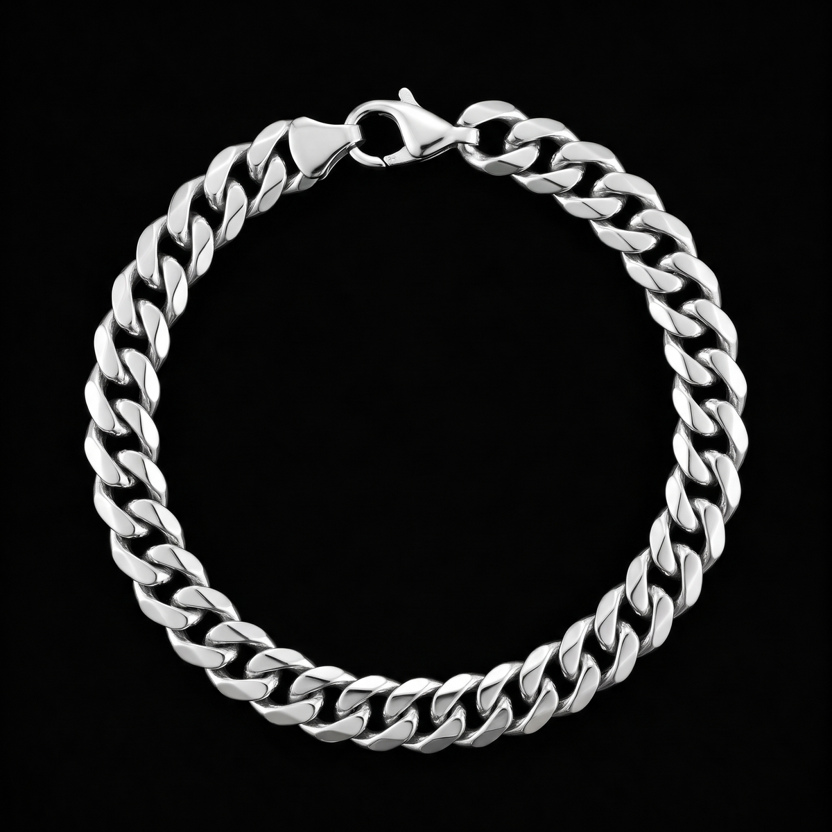 Cuban bracelet 5mm, silver
