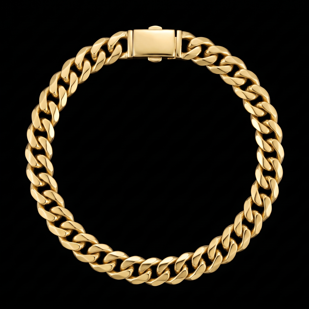 Cuban bracelet 8mm, gold
