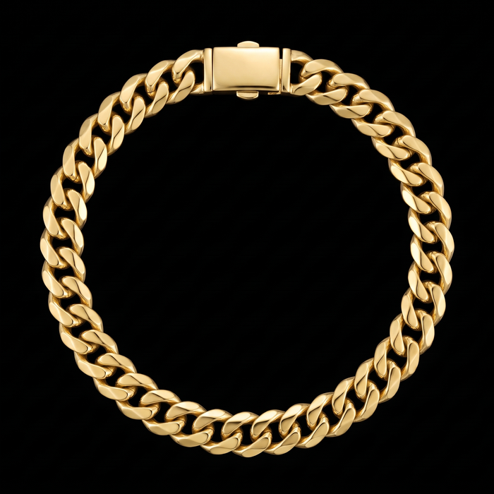 Cuban bracelet 8mm, gold