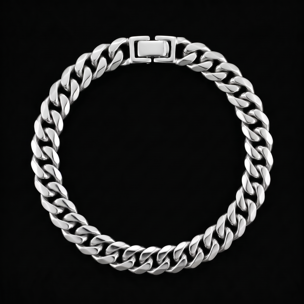 Cuban bracelet 8mm, silver