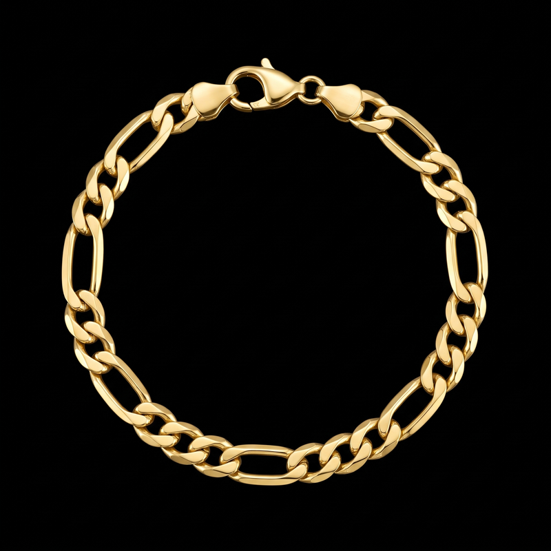Figaro bracelet, gold