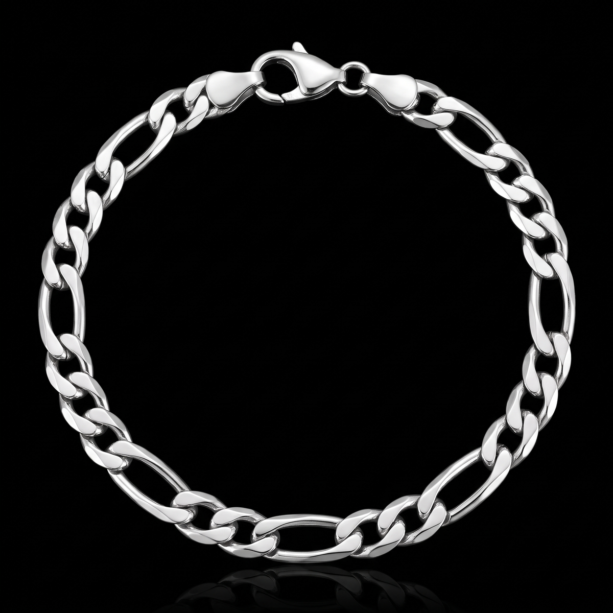 Figaro bracelet, silver