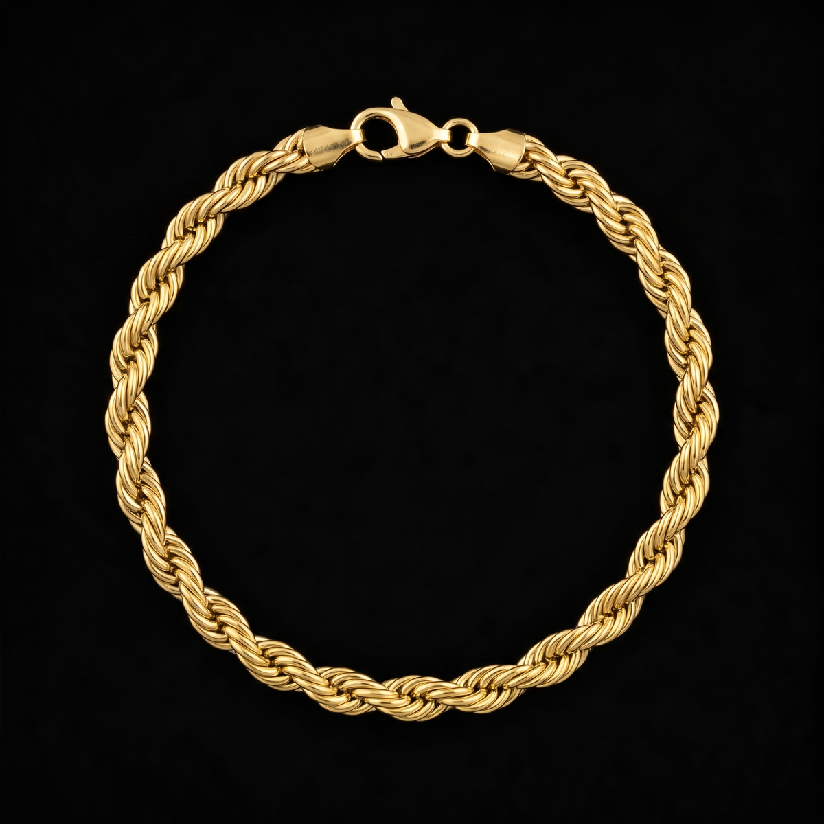 Rope bracelet 5mm, gold