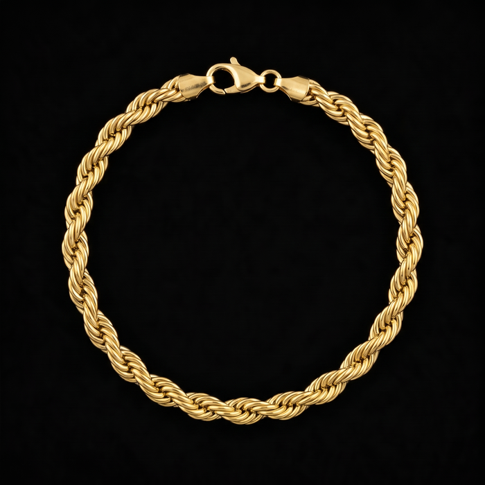 Rope bracelet 5mm, gold