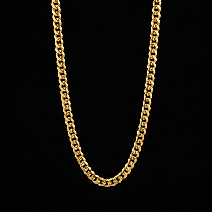 Cuban chain 3mm, gold