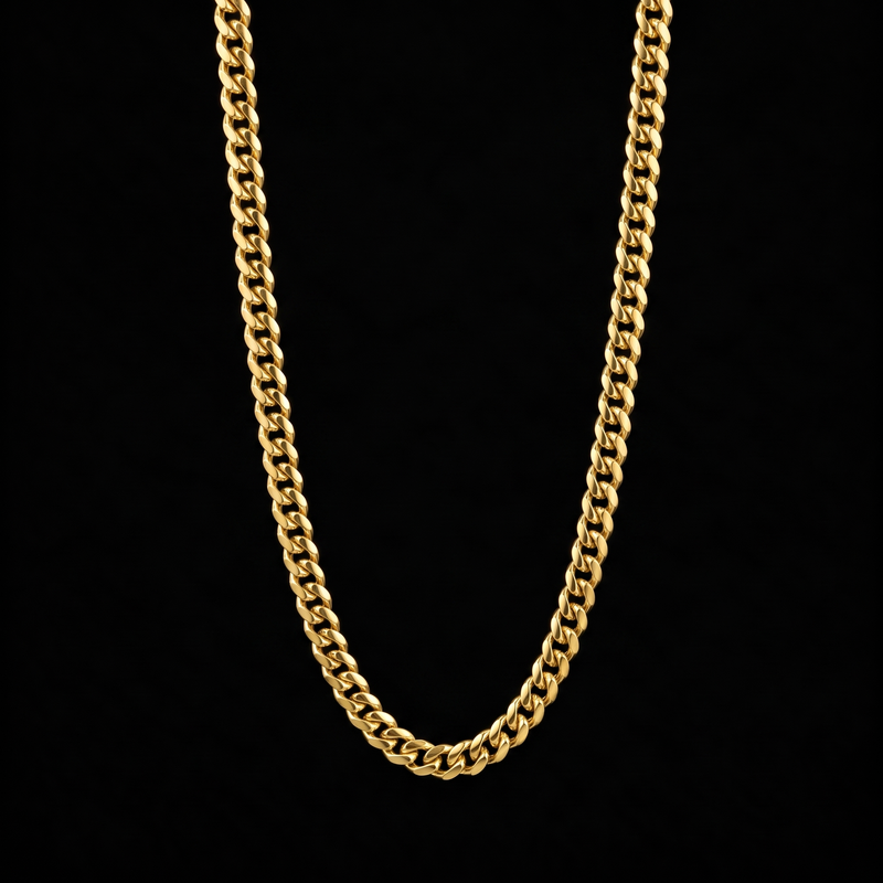 Cuban chain 3mm, gold