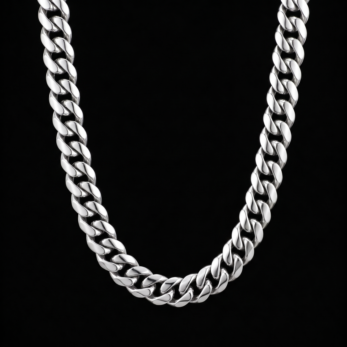 Cuban chain 8mm, silver