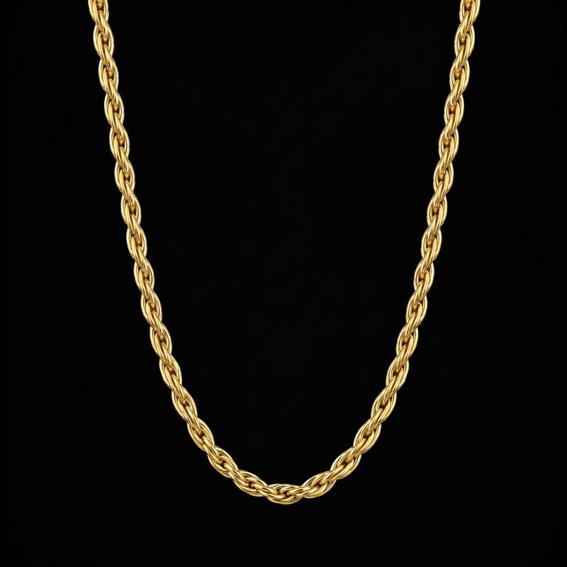 Rope chain 3mm, gold