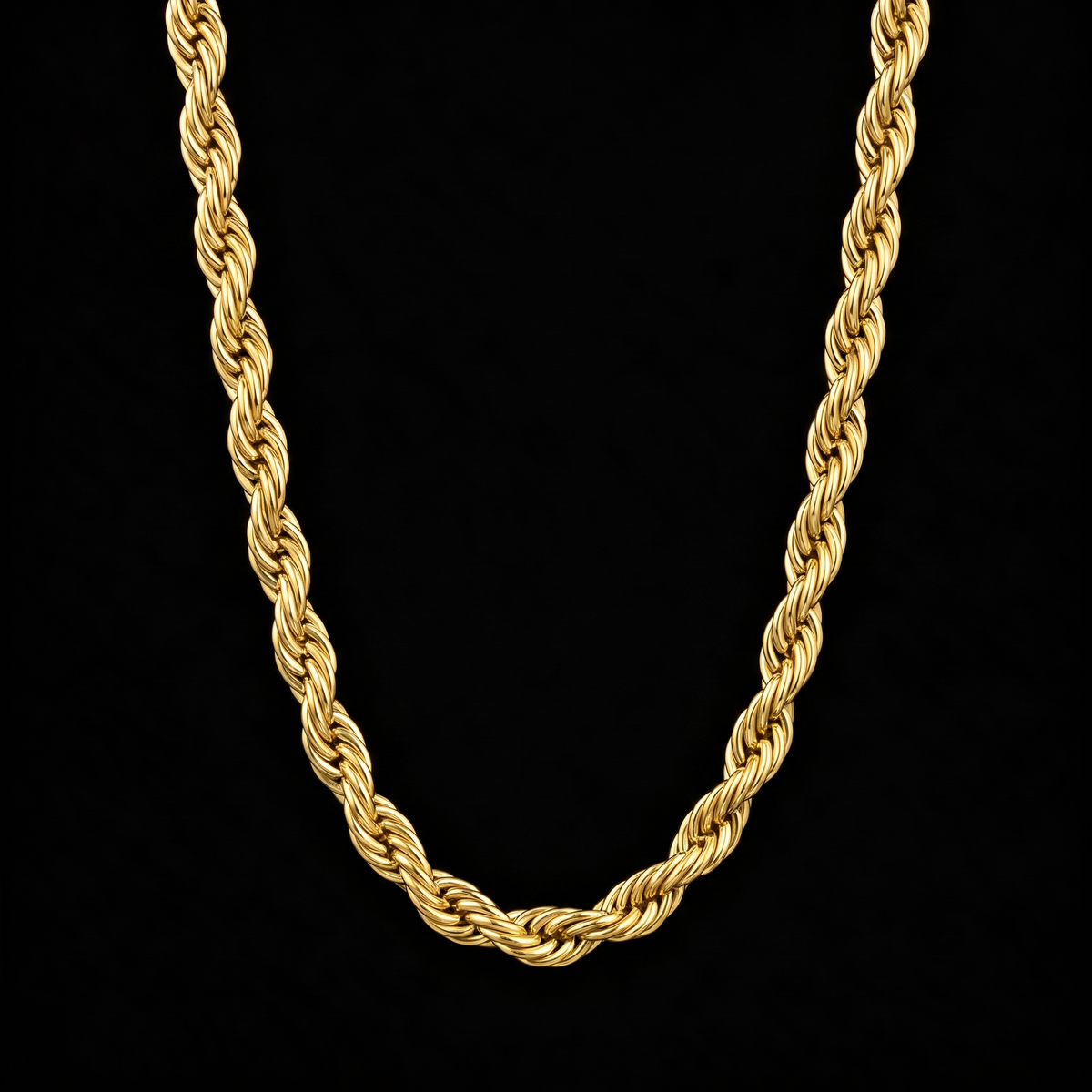 Rope chain 5mm, gold