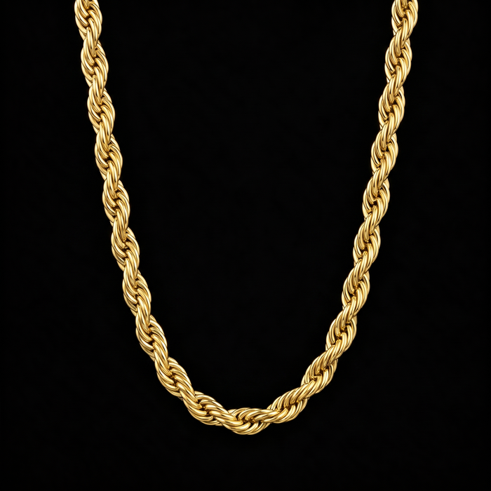 Rope chain 5mm, gold