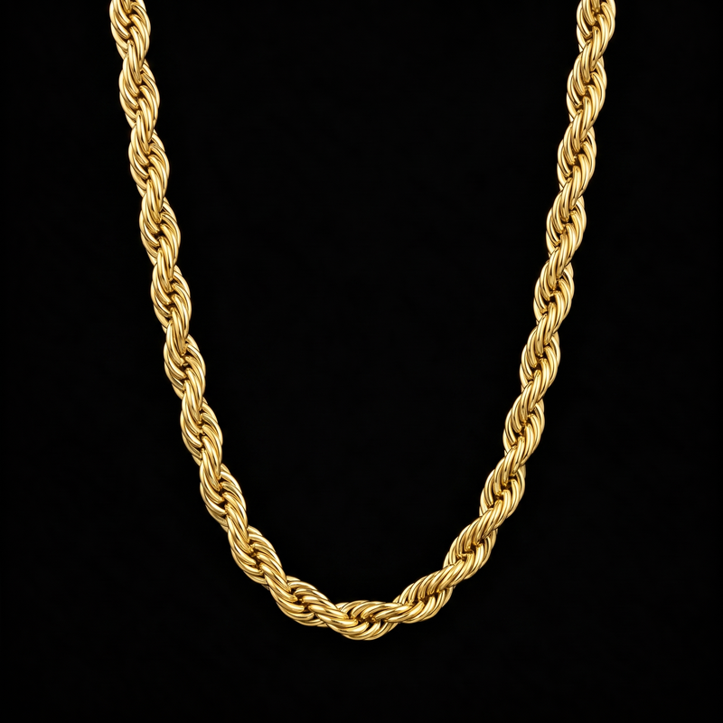 Rope chain 5mm, gold