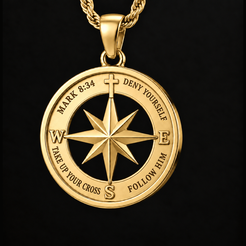 The Compass pendant, gold