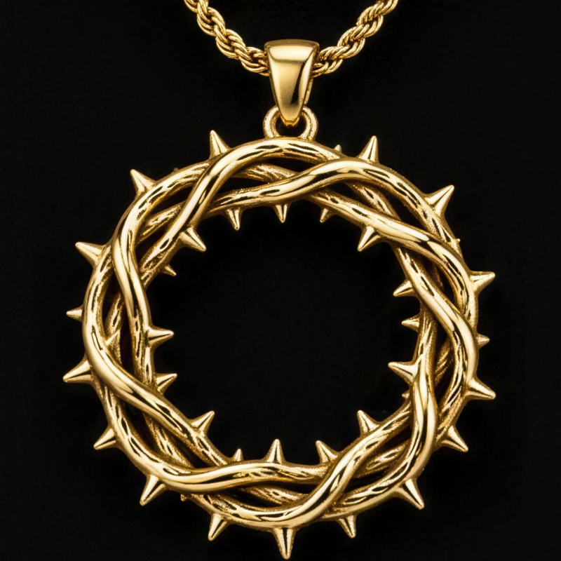 Crown of Thorns pendant, gold