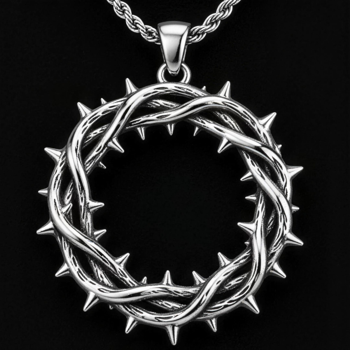 Crown of Thorns pendant, silver