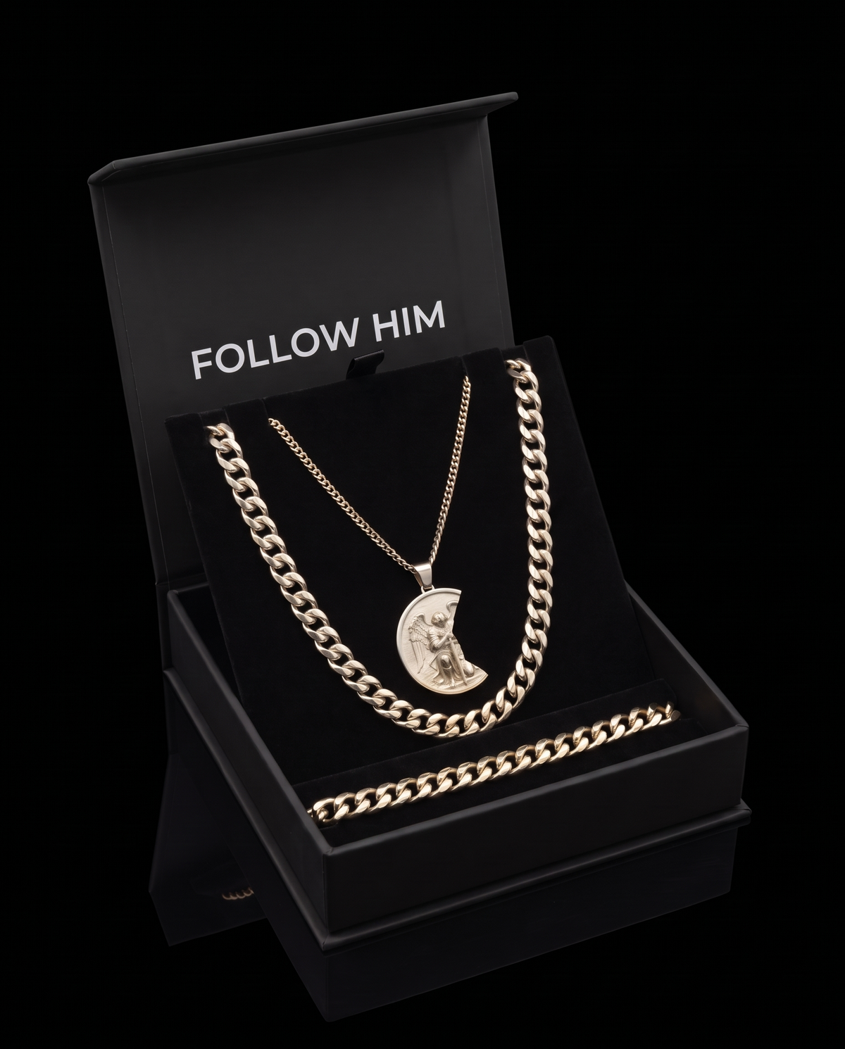 The Kneeling Angel Set in the Follow Him box, silver