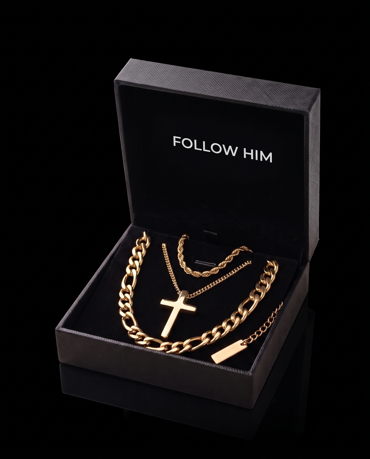 The Essentials Set in the box, gold