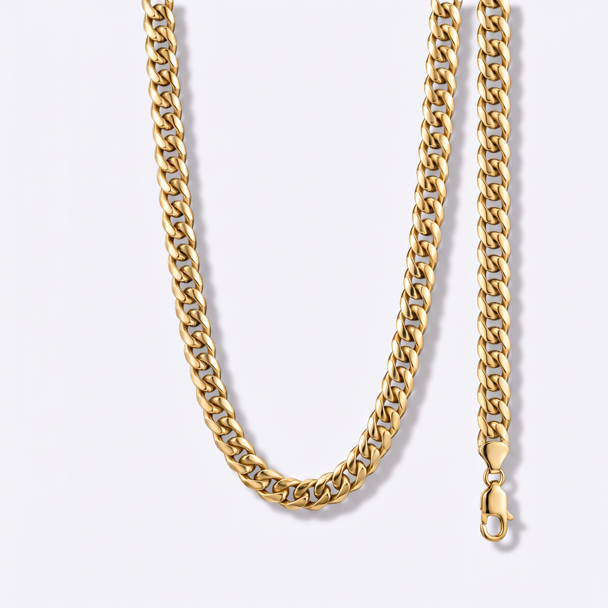 Chain and bracelet set, gold, white
