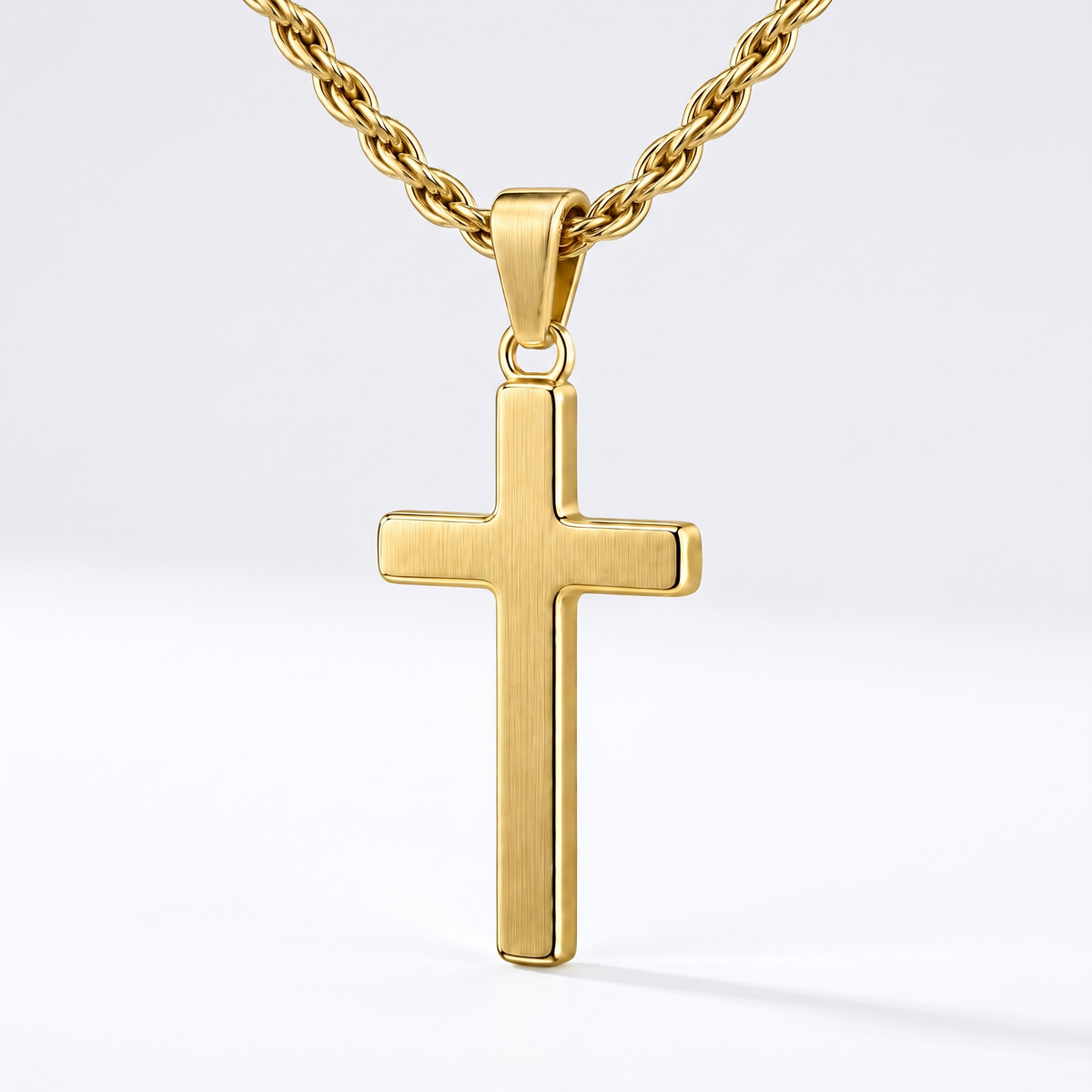 The Cross pendant, gold, white