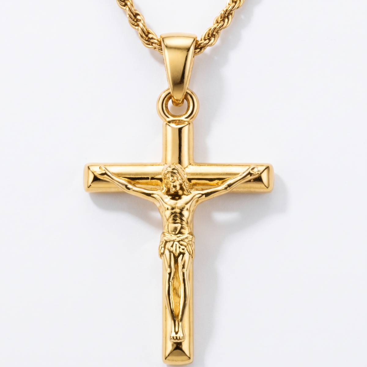 The Crucifix pendant, gold, white